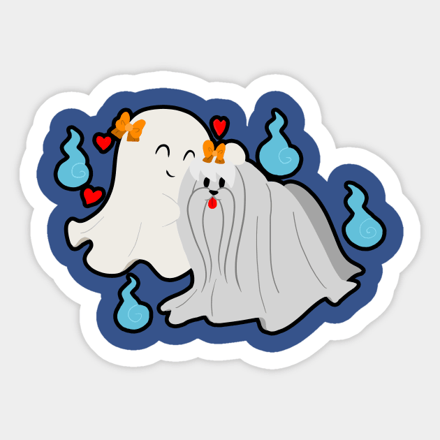 Ghost Maltese Sticker by saradaboru